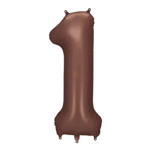 Picture of FOIL BALLOON NUMBER 1 MOCHA 34 INCH